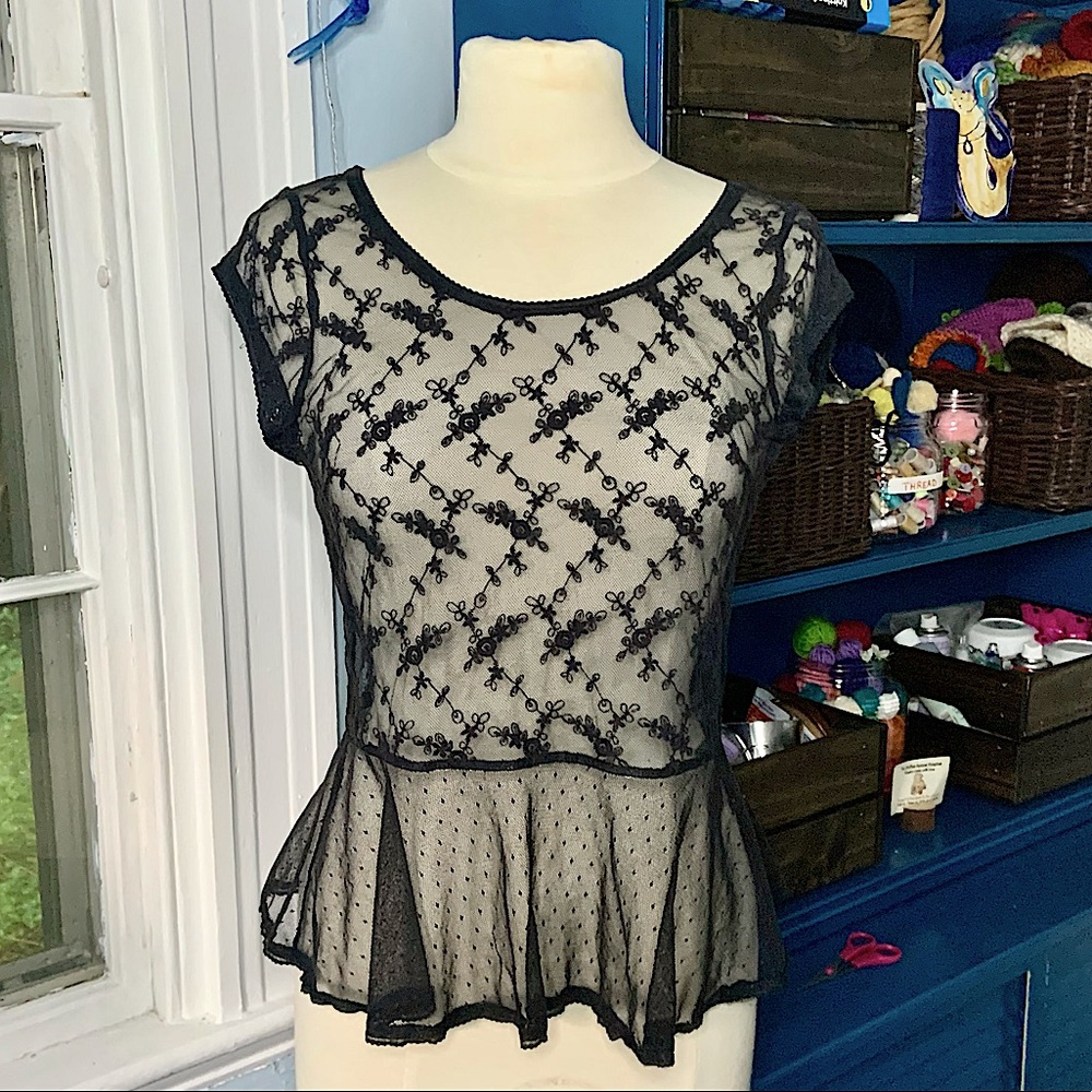 Black lace top from Aerie